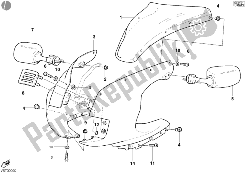 All parts for the Cowling of the Ducati Supersport 750 S 2002